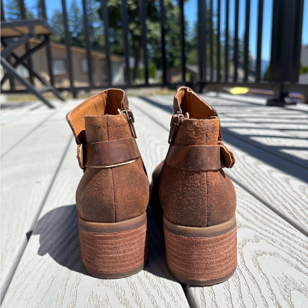 Korks By Kork-Ease Women's 6M Sonya Brown Oiled Leather Ankle Boots Booties Zip - Picture 9 of 10
